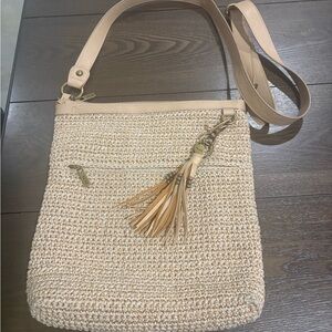 The Sak Tan Woven Shoulder Bag